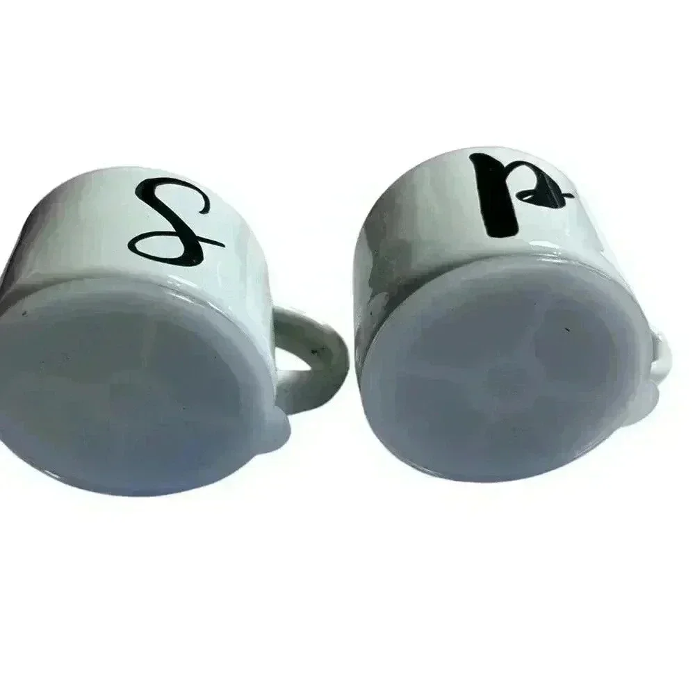 New Tablecraft Enamel Salt & Pepper Shakers, White